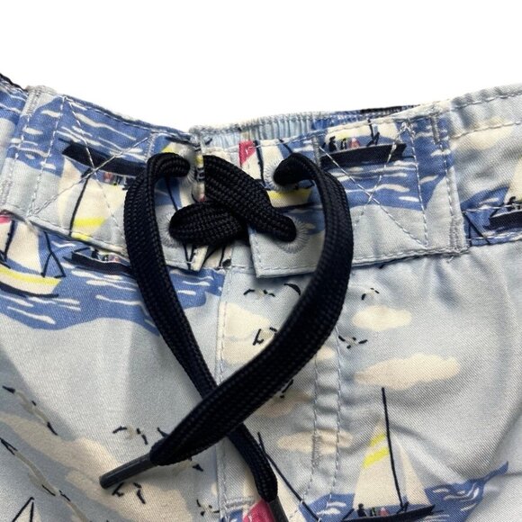 Janie and Jack Baby Boy Blue Sailboat Swim Trunks Size 3-6 Months - Picture 3 of 6